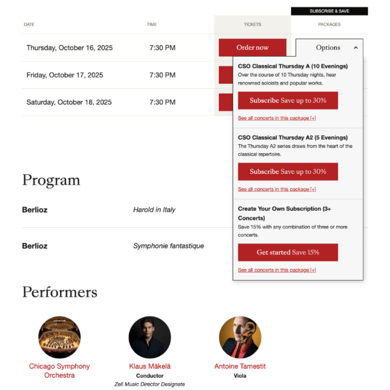 Tessitura buy & subscribe integration